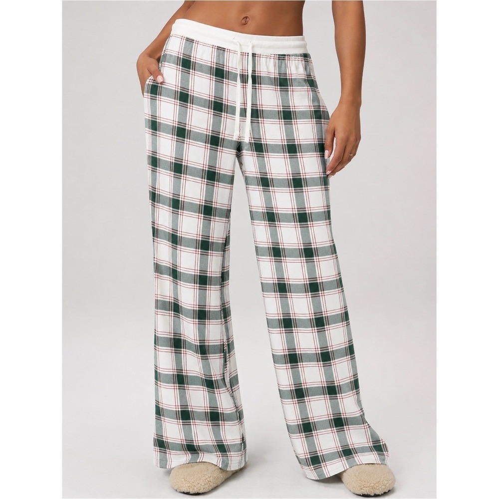 Wondershop White/Green/Red Plaid Pajamas Pants Sleepwear